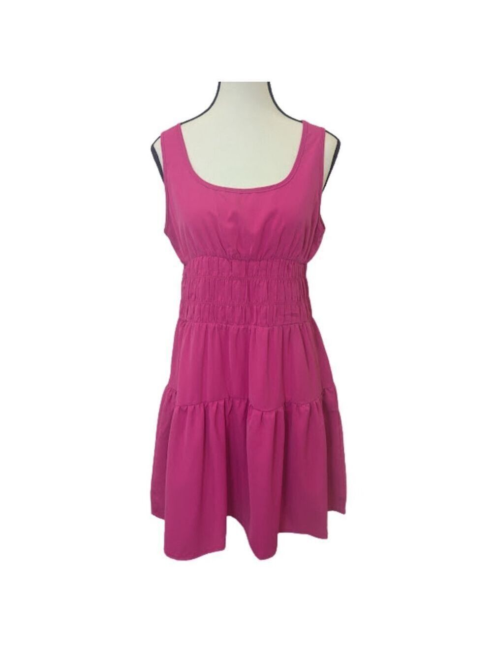 Hot Pink Tiered Cover-Up Vacation Dress | Beachsissi NWT | Resortwear Size M